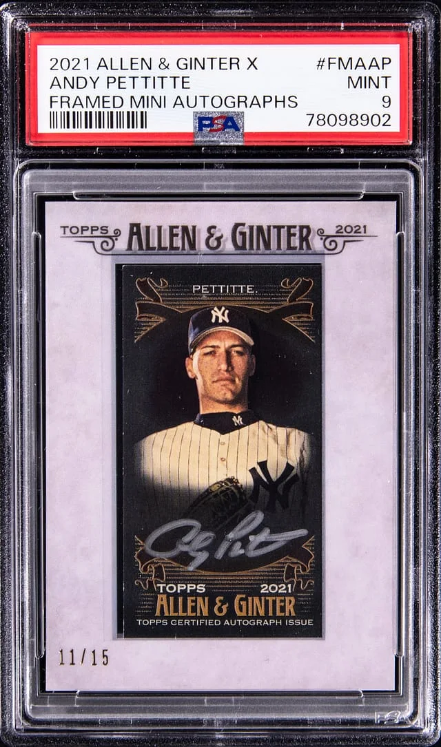 2021 Allen & Ginter X Andy Pettitte Framed Mini Autographs #FMAAP card image