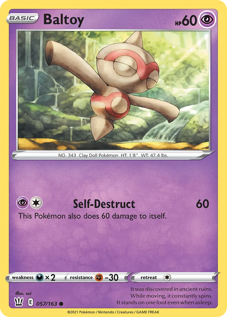 2021 Battle Styles Baltoy Common #057/163 Common card image