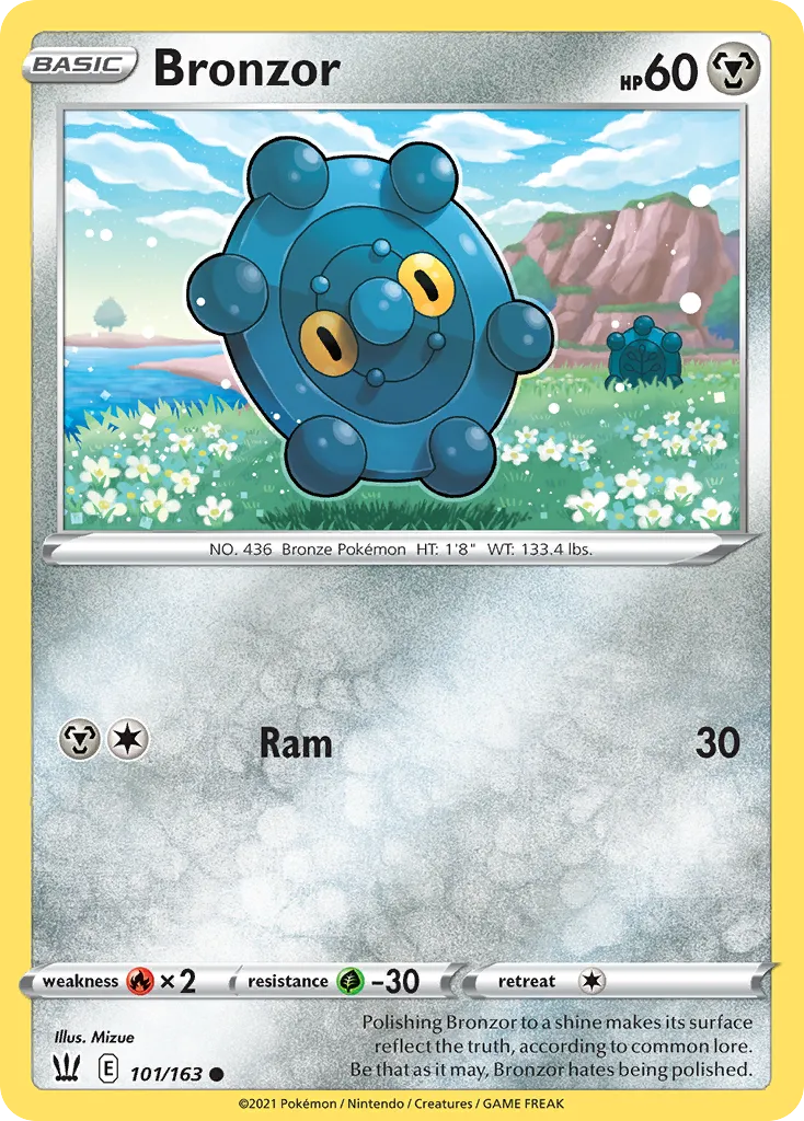 2021 Battle Styles Bronzor Common #101/163 Common card image