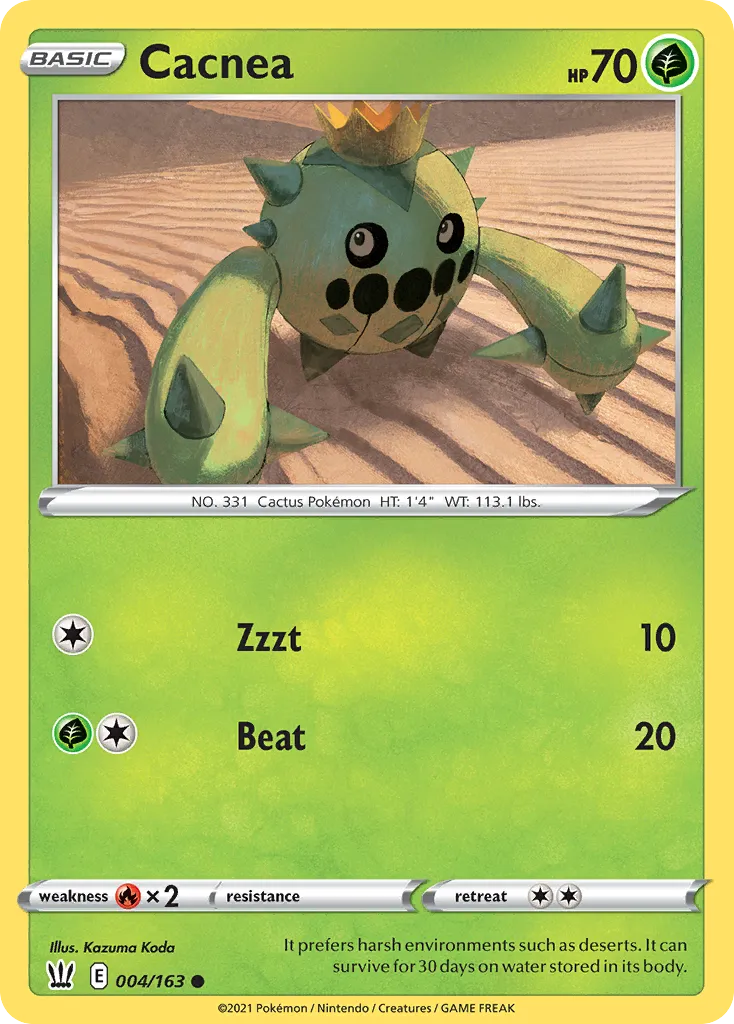 2021 Battle Styles Cacnea Common #004/163 Common card image
