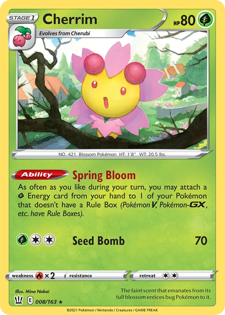 2021 Battle Styles Cherrim Rare Holo #008/163 Rare Holo card image
