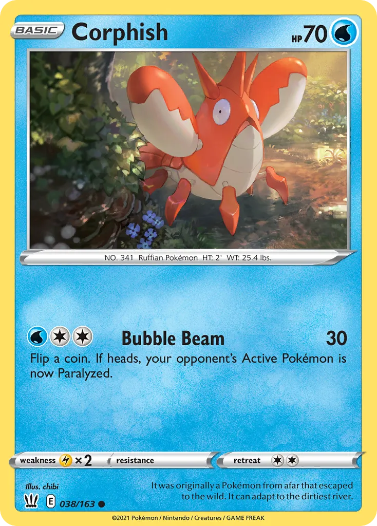 2021 Battle Styles Corphish Common #038/163 Common card image