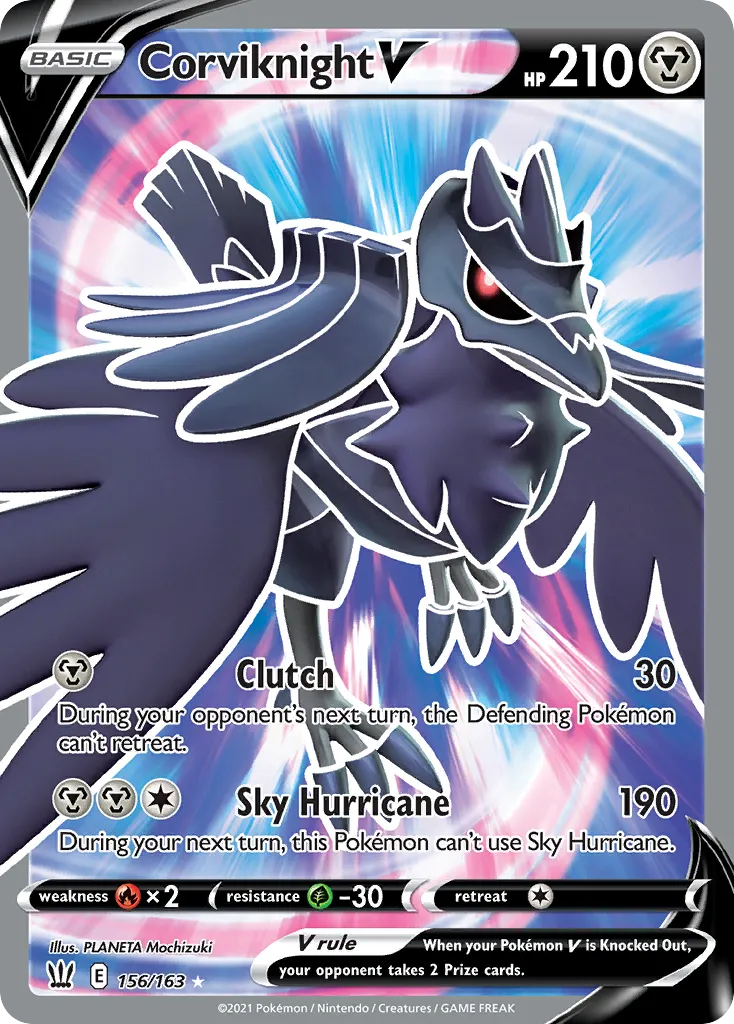 2021 Battle Styles Corviknight V #156/163 Rare Ultra card image