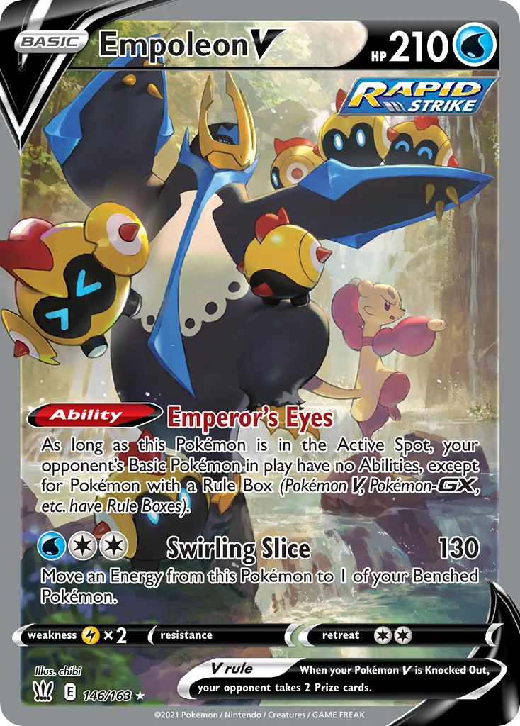2021 Battle Styles Empoleon V #145/163 Rare Ultra card image