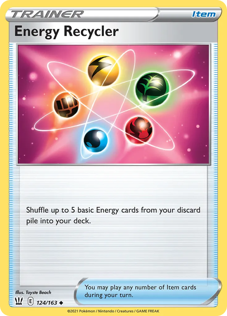 2021 Battle Styles Energy Recycler Uncommon #124/163 Uncommon card image