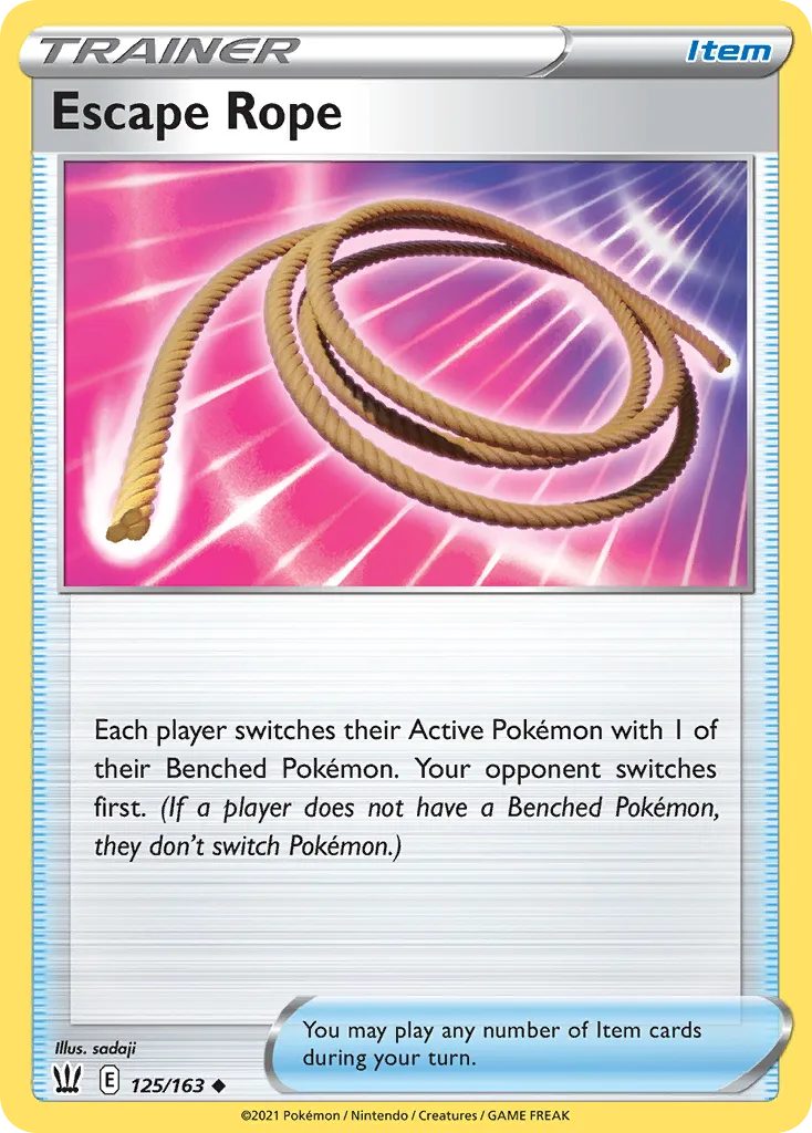 2021 Battle Styles Escape Rope Uncommon #125/163 Uncommon card image