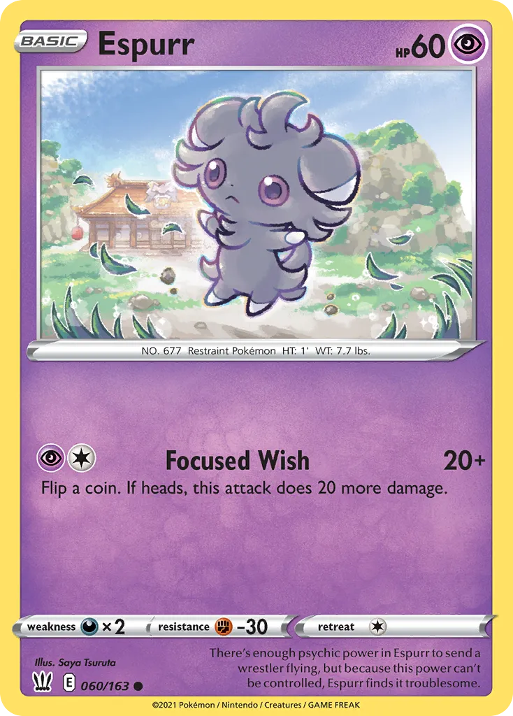 2021 Battle Styles Espurr Common #060/163 Common card image