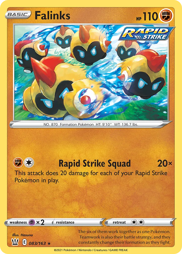2021 Battle Styles Falinks #083/163 Rare card image