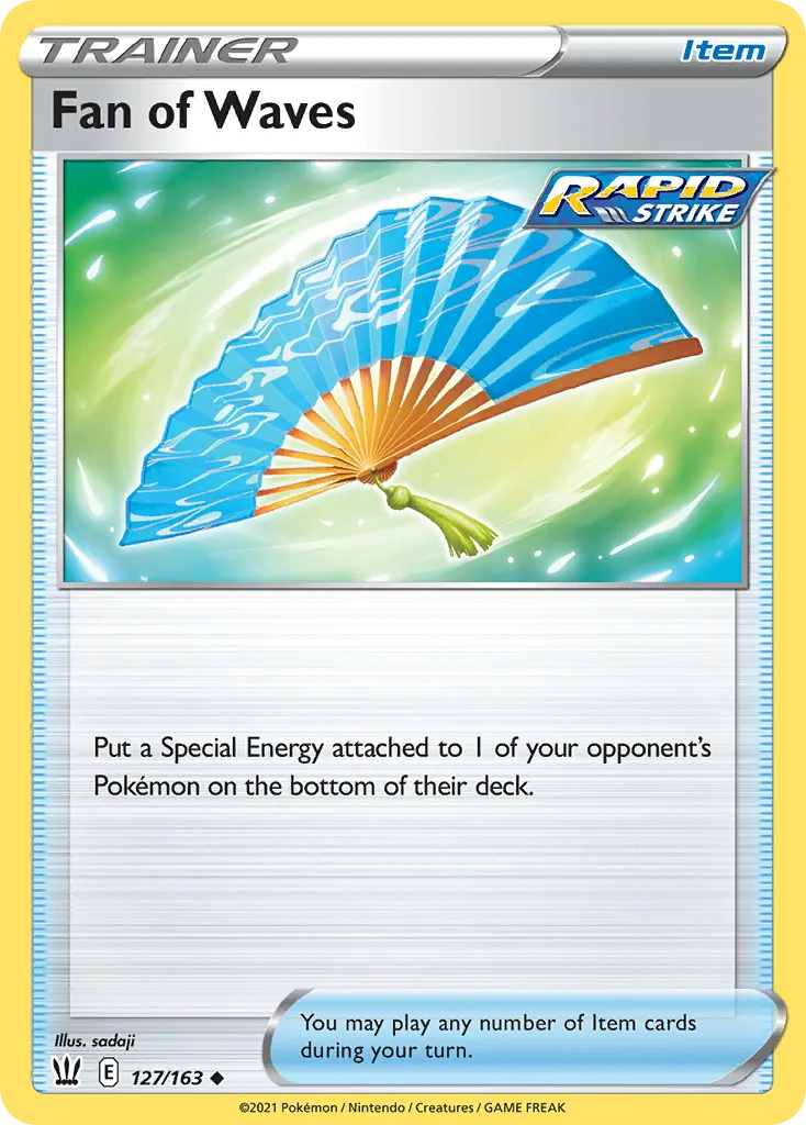 2021 Battle Styles Fan of Waves Uncommon #127/163 Uncommon card image