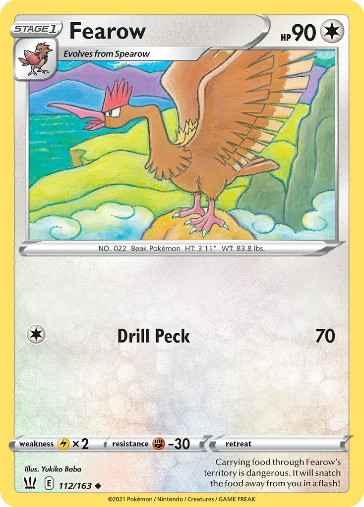 2021 Battle Styles Fearow Uncommon #112/163 Uncommon card image