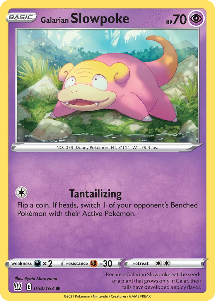 2021 Battle Styles Galarian Slowpoke Common #054/163 Common card image