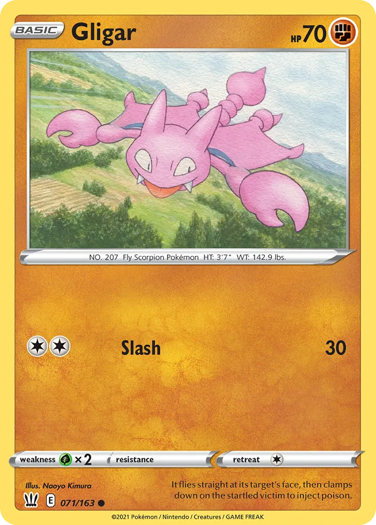 2021 Battle Styles Gligar Common #071/163 Common card image