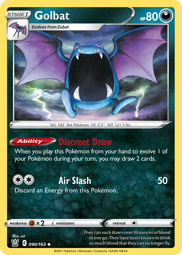 2021 Battle Styles Golbat Uncommon #090/163 Uncommon card image