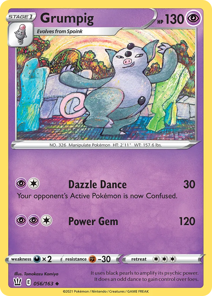 2021 Battle Styles Grumpig Uncommon #056/163 Uncommon card image