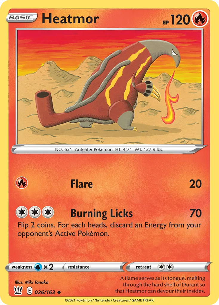 2021 Battle Styles Heatmor Uncommon #026/163 Uncommon card image