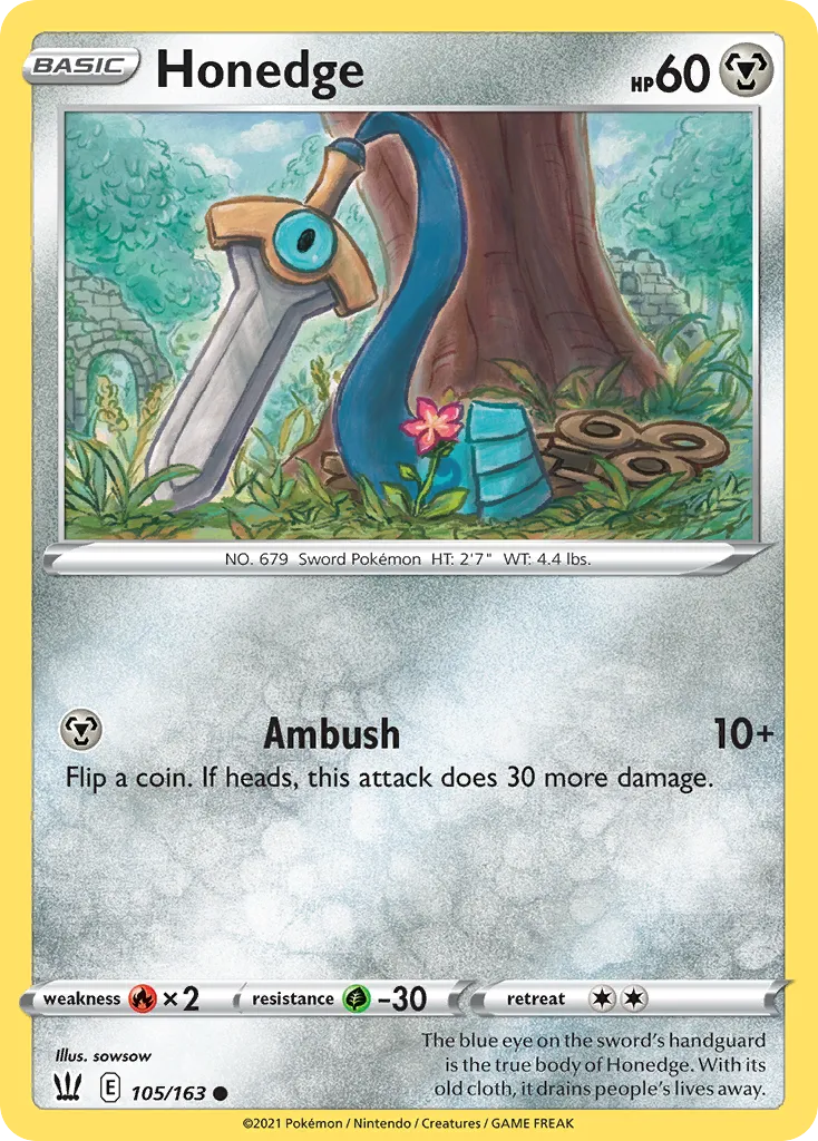 2021 Battle Styles Honedge Common #105/163 Common card image