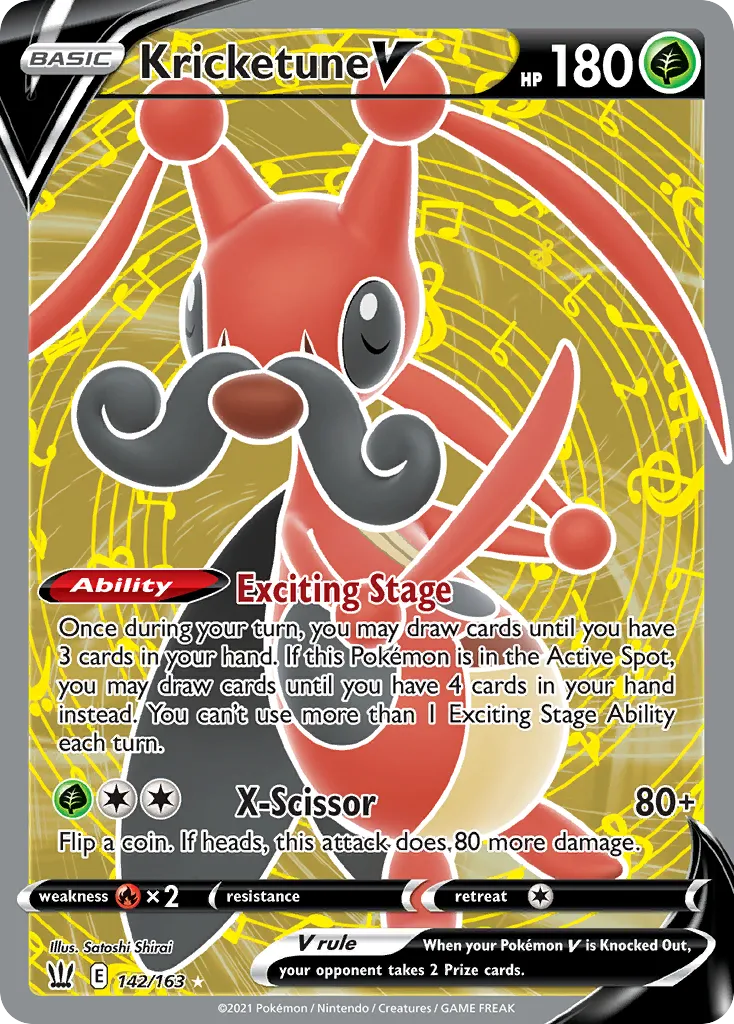 2021 Battle Styles Kricketune V Rare Holo V #006/163 Rare Holo V card image
