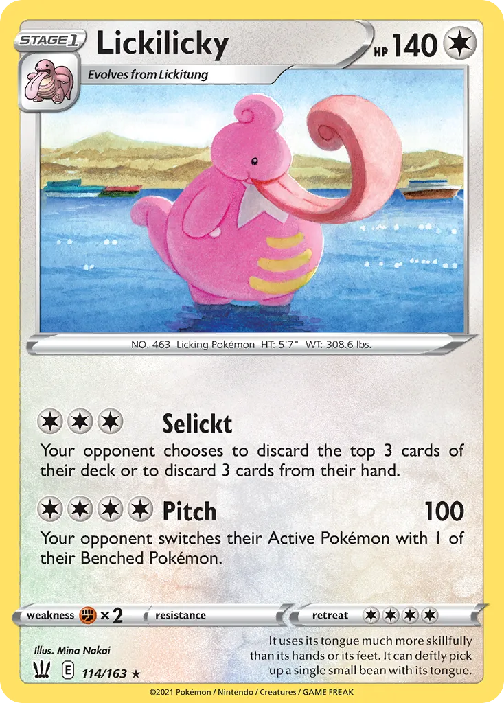 2021 Battle Styles Lickilicky #114/163 Rare card image