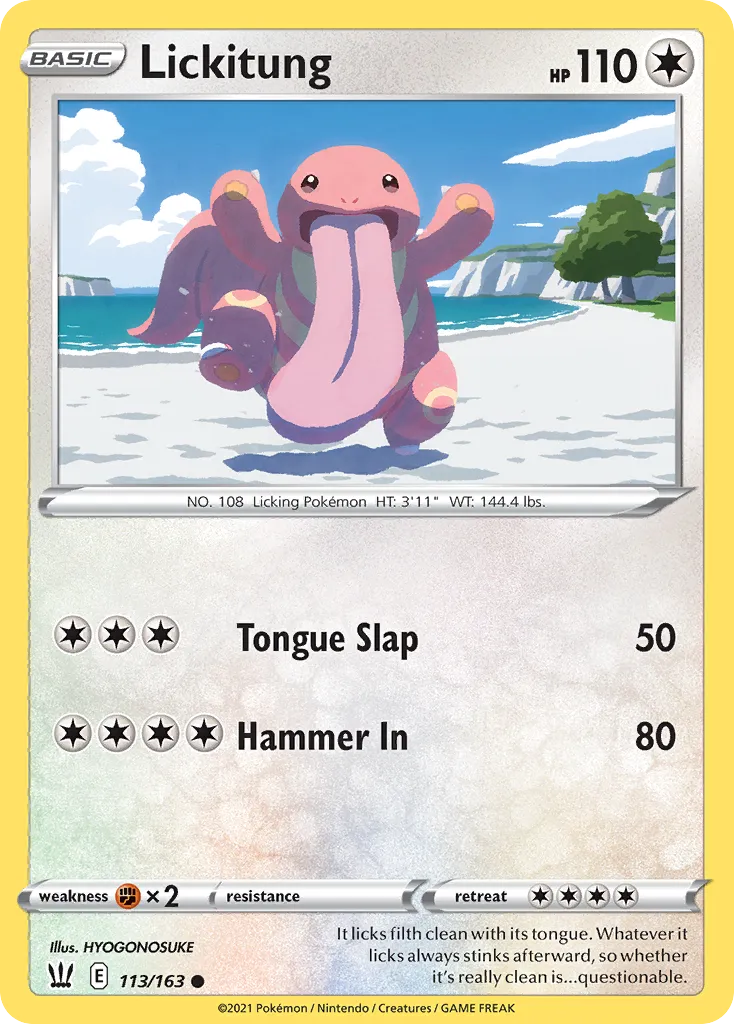 2021 Battle Styles Lickitung #113/163 Common card image
