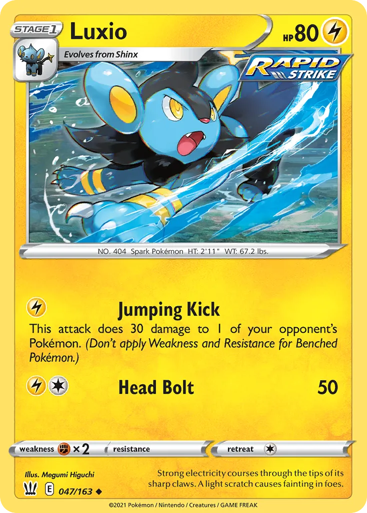 2021 Battle Styles Luxio Uncommon #047/163 Uncommon card image