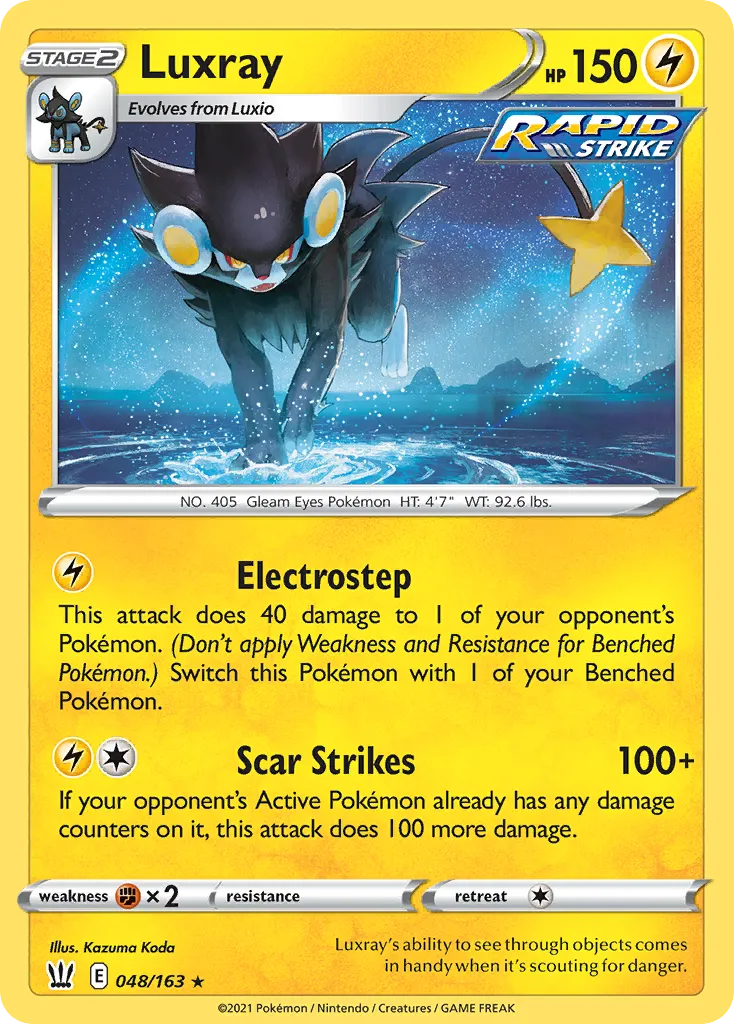 2021 Battle Styles Luxray Rare Holo #048/163 Rare Holo card image