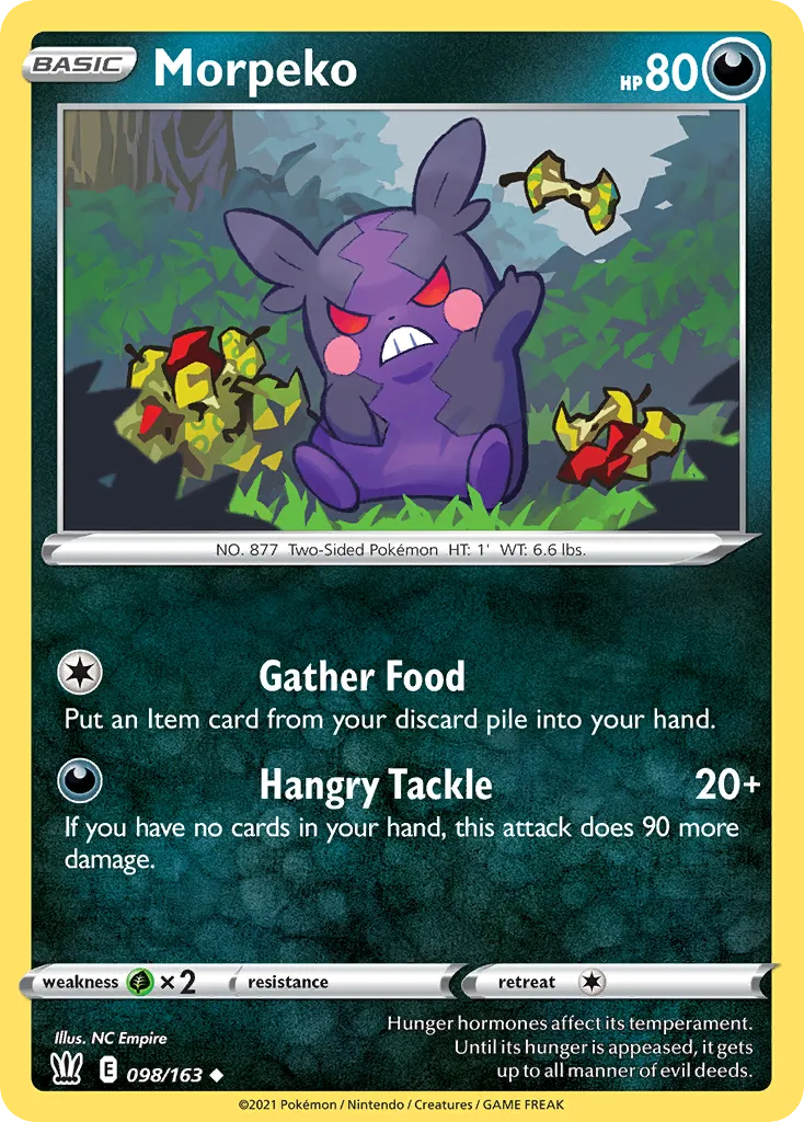 2021 Battle Styles Morpeko Uncommon #098/163 Uncommon card image