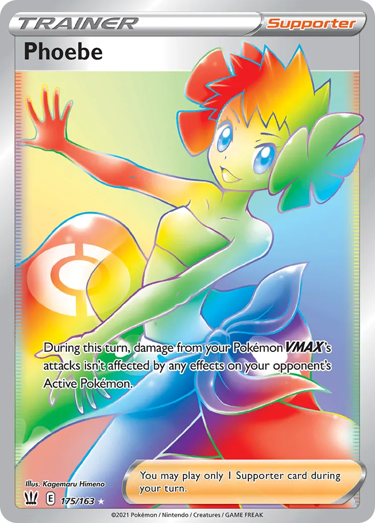 2021 Battle Styles Phoebe #175/163 Rare Rainbow card image