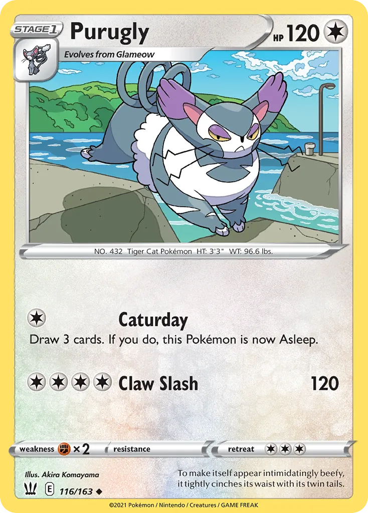 2021 Battle Styles Purugly Uncommon #116/163 Uncommon card image