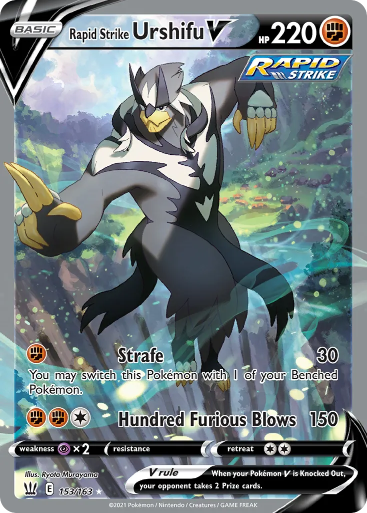 2021 Battle Styles Rapid Strike Urshifu V #153/163 Rare Ultra card image