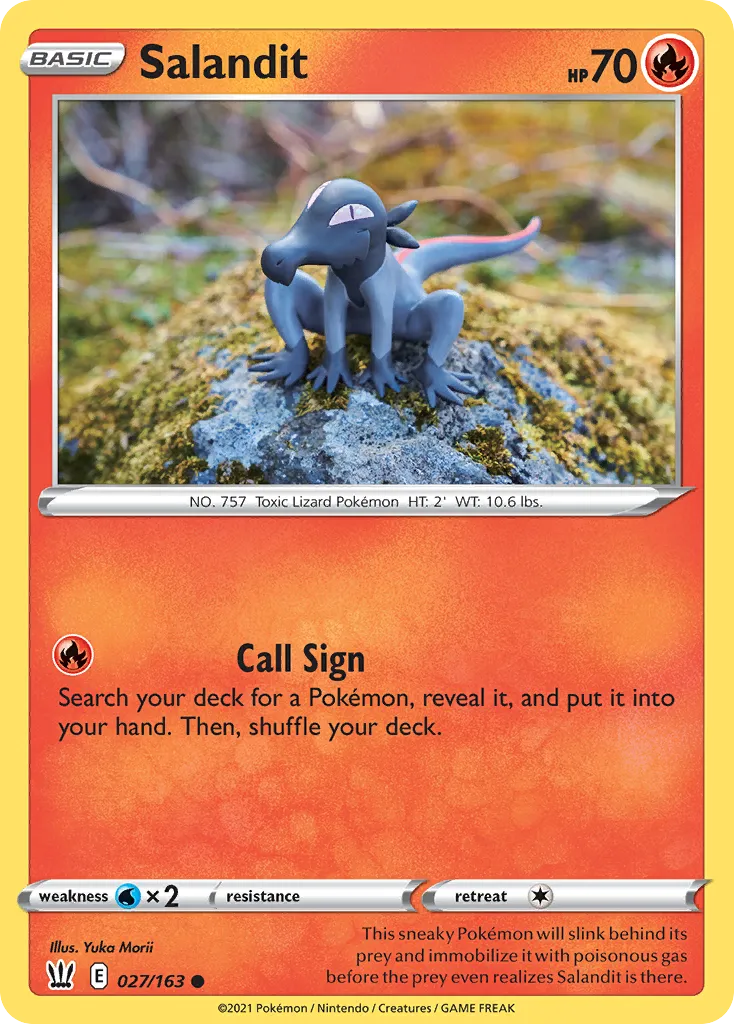 2021 Battle Styles Salandit Common #027/163 Common card image