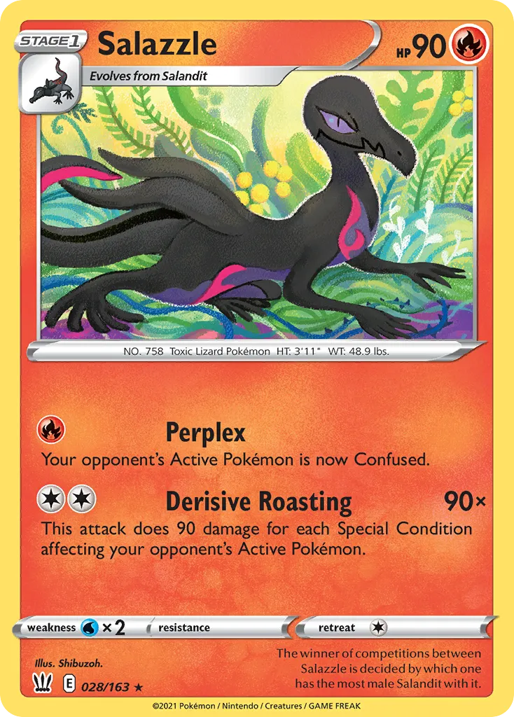 2021 Battle Styles Salazzle #028/163 Rare card image