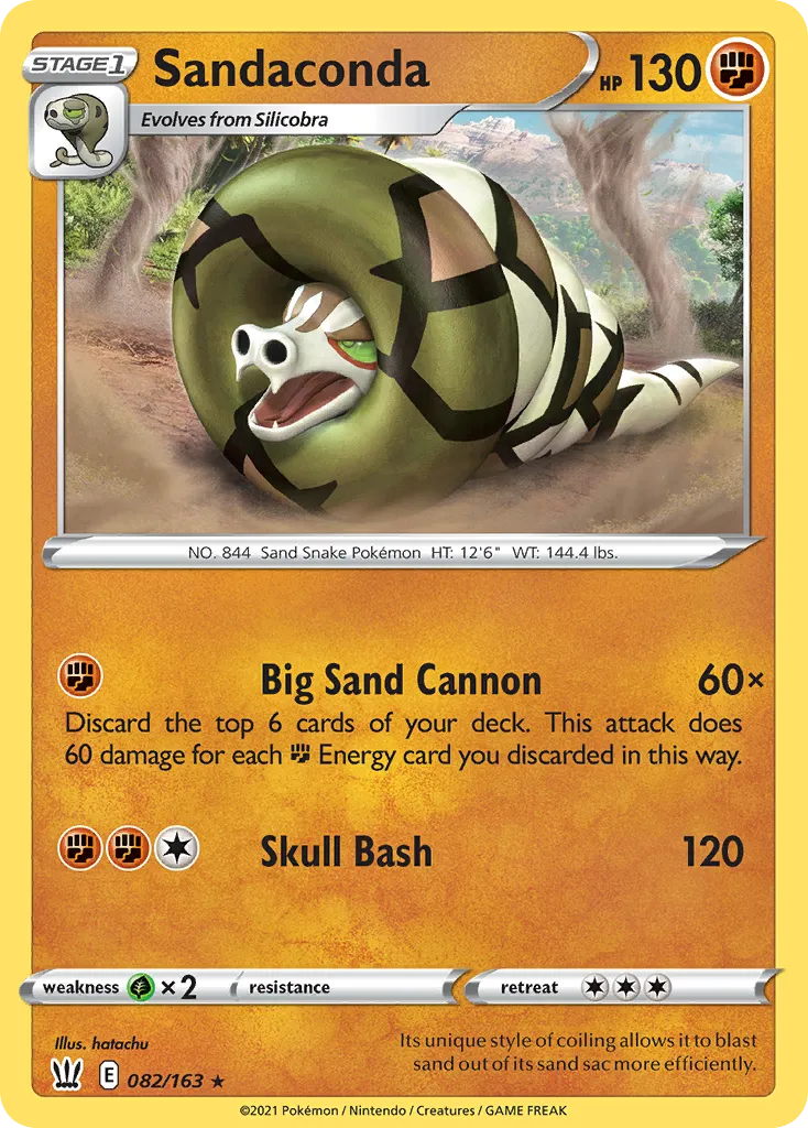 2021 Battle Styles Sandaconda Rare Holo #082/163 Rare Holo card image