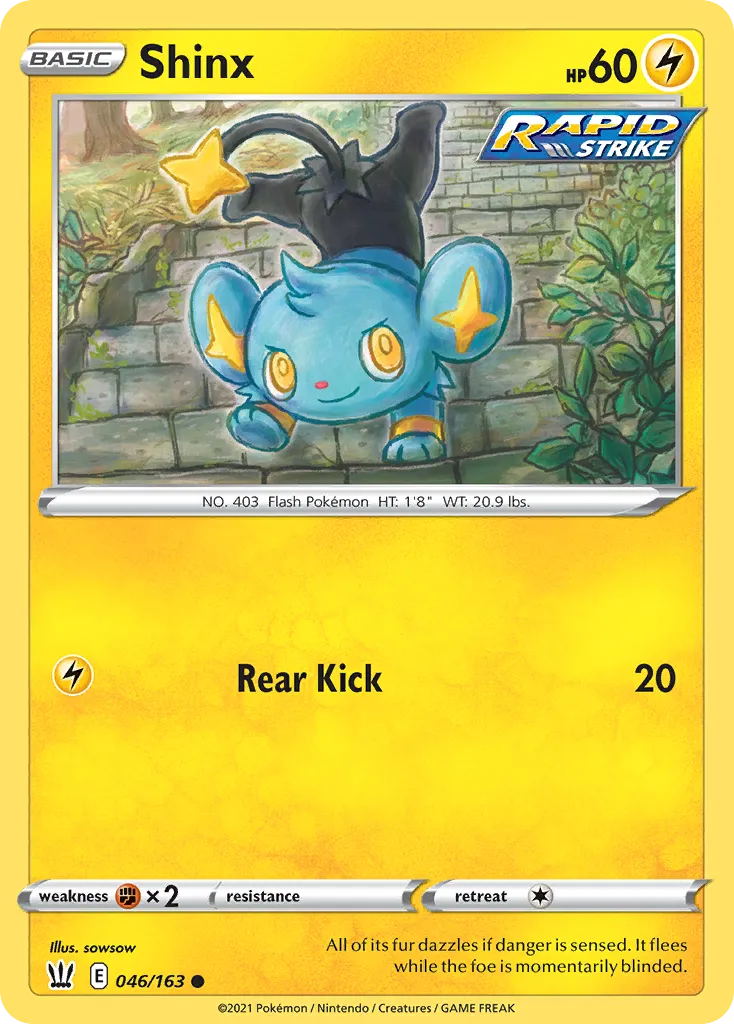 2021 Battle Styles Shinx Common #046/163 Common card image