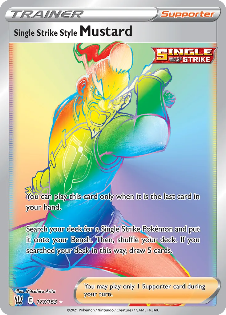 2021 Battle Styles Single Strike Style Mustard #177/163 Rare Rainbow card image