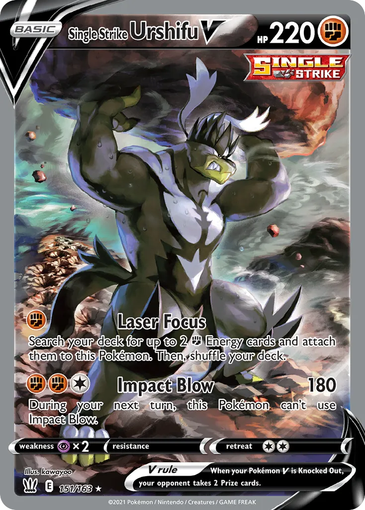 2021 Battle Styles Single Strike Urshifu V #151/163 Rare Ultra card image