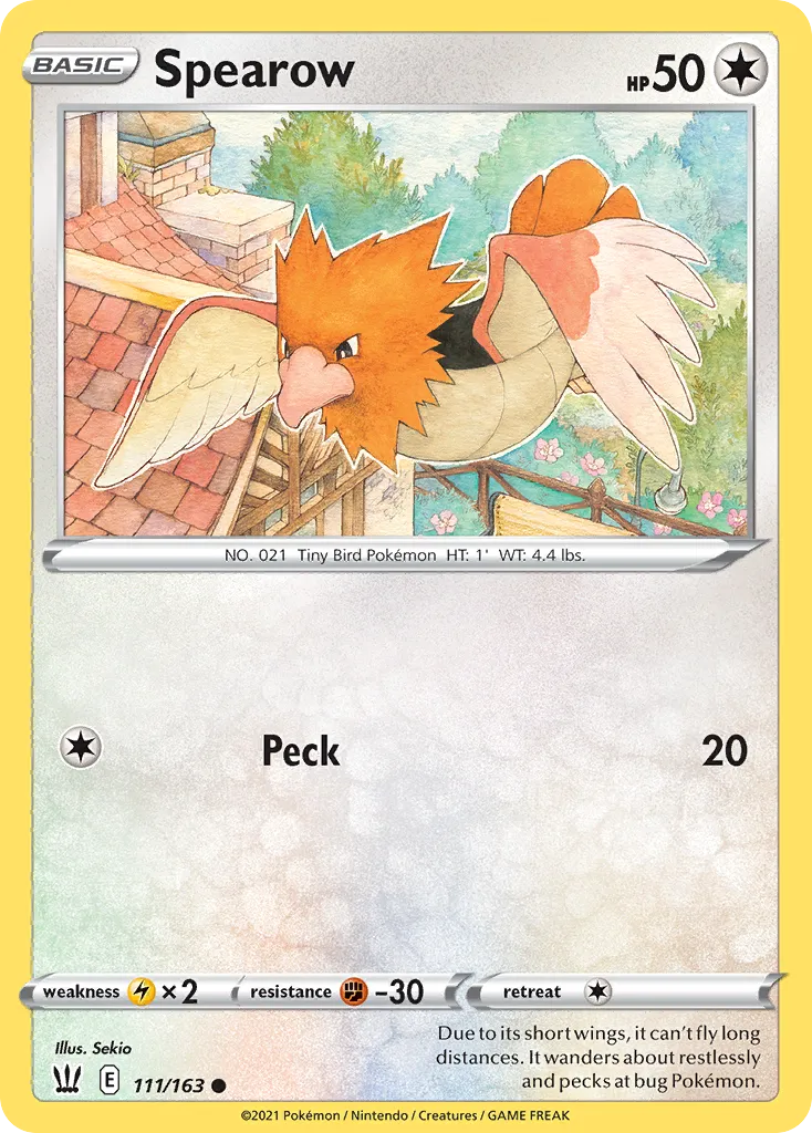 2021 Battle Styles Spearow Common #111/163 Common card image