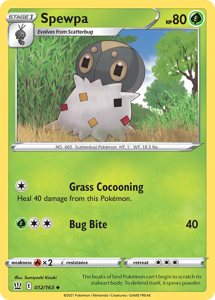 2021 Battle Styles Spewpa Uncommon #012/163 Uncommon card image
