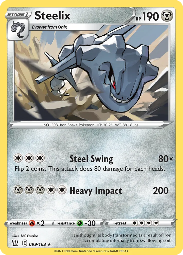 2021 Battle Styles Steelix Rare Holo #099/163 Rare Holo card image