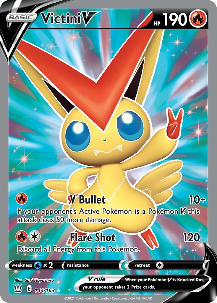 2021 Battle Styles Victini V Rare Holo V #021/163 Rare Holo V card image