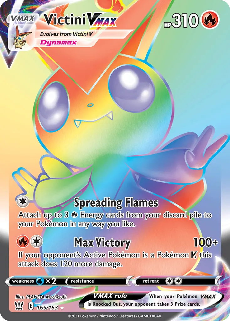 2021 Battle Styles Victini VMAX Rare Holo VMAX #022/163 Rare Holo VMAX card image
