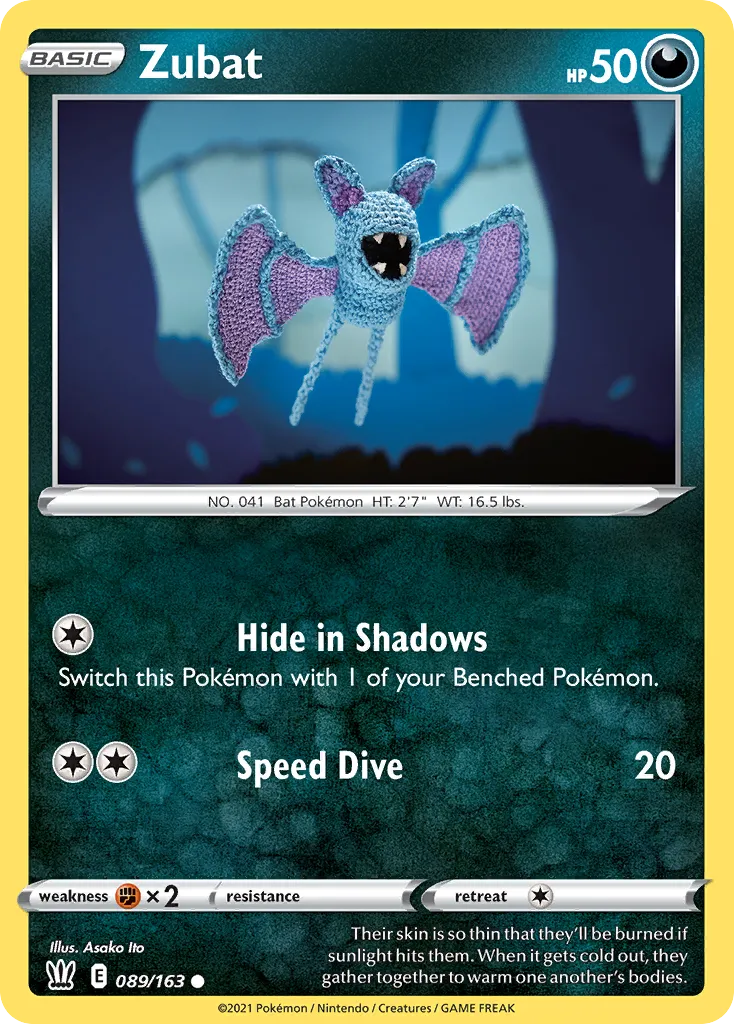 2021 Battle Styles Zubat Common #089/163 Common card image