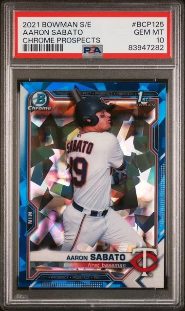 2021 Bowman Aaron Sabato Sapphire Edition Chrome Prospects #BCP125 card image