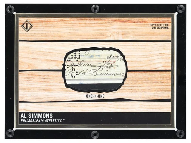 2021 Bowman Al Simmons Transcendent Collection Oversized 1956 Bowman Baseball Cut Signature #56CS-AS card image