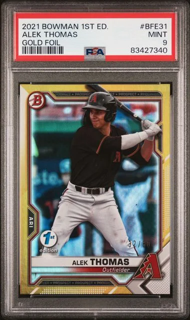 2021 Bowman Alek Thomas 1st Edition Gold Foil #BFE-31 card image