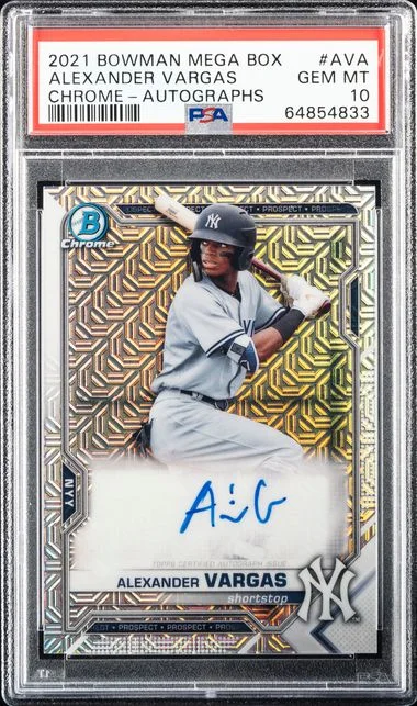 2021 Bowman Alexander Vargas Mega Box Chrome Autographs #AVA card image