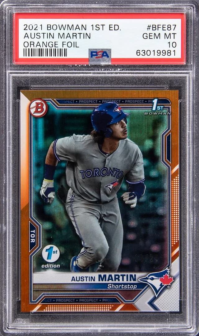 2021 Bowman Austin Martin 1st Edition Orange Foil #BFE-87 card image