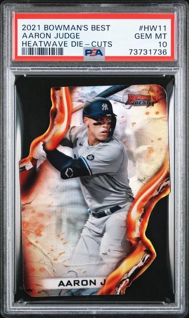 2021 Bowman Best Aaron Judge Heatwave Die-Cuts #HW11 card image