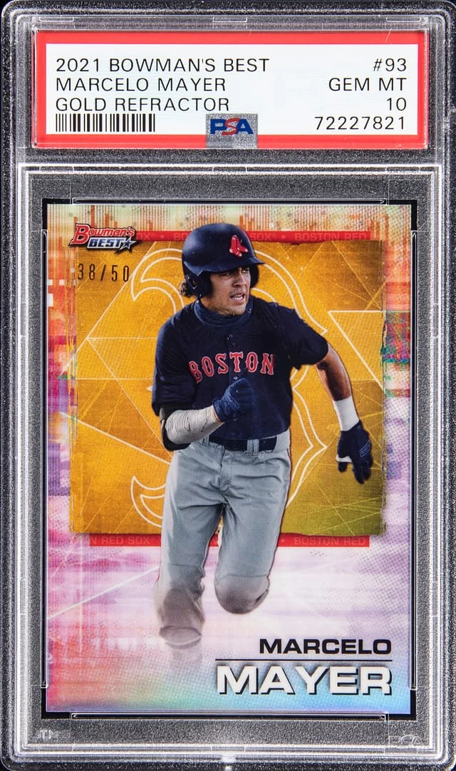 2021 Bowman Best Marcelo Mayer Gold Refractor #93 card image