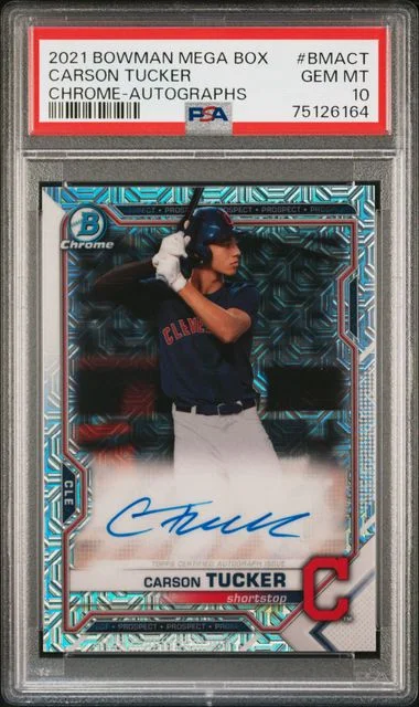 2021 Bowman Carson Tucker Mega Box Chrome Autographs #BMA-CT card image