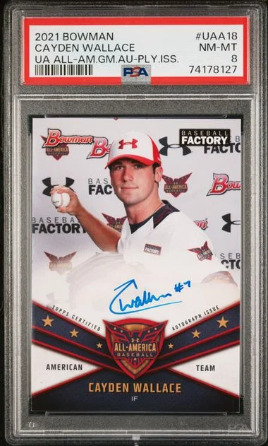 2021 Bowman Cayden Wallace Under Armour All-American Game Autographs #UAA18 card image
